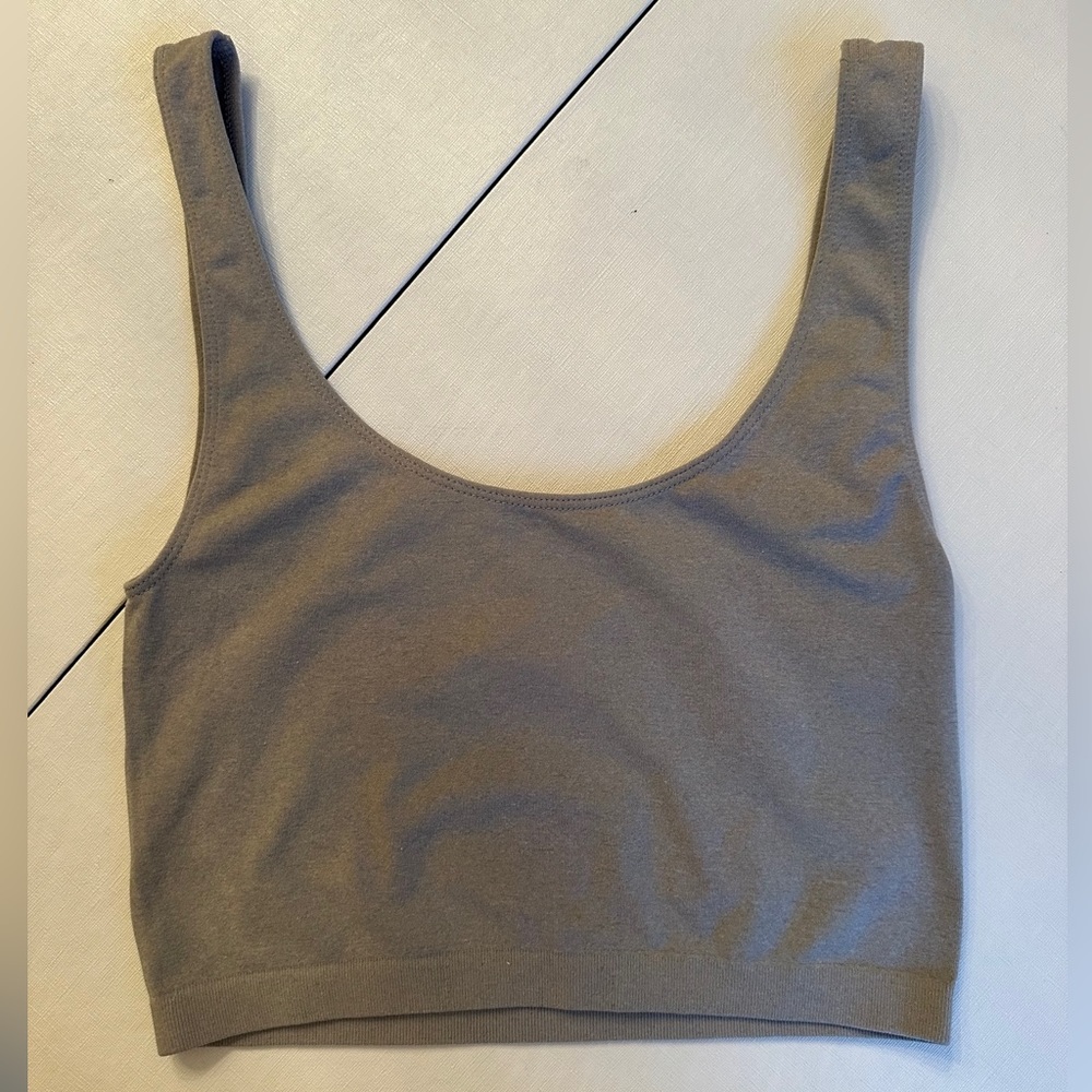 Free People Intimately Light Gray Cropped Tank Top Size XS/S